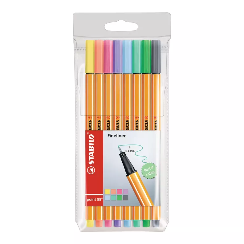 Stabilo Point 88 Tiralineas Pastel 8 Colores-1