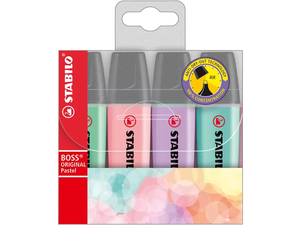 Set 4 Destacadores Pastel Stabilo-1