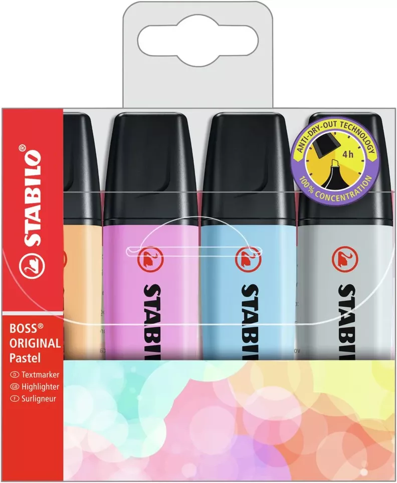 Set 4 Destacadores Stabilo Boss Pastel-2