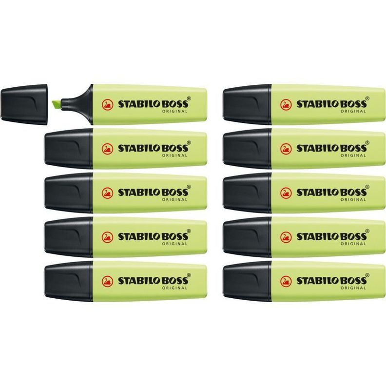Pack 10 Destacadores Limón Pastel Stabilo-0