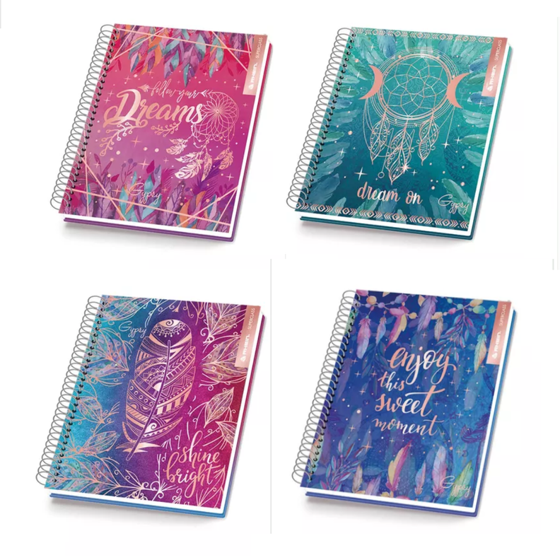 Pack 5 Cuadernos Gipsy Rhein Medio Oficio 150 Hjs Tapa Dura-0