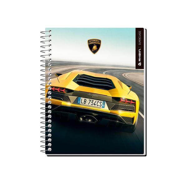 Pack 5 Cuadernos Lamborghini Rhein Carta 120 Hojas Tapa Dura-1