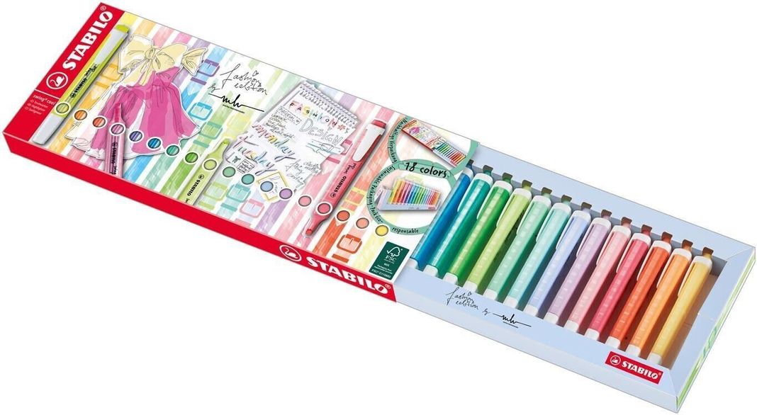 Set 18 Deskset Destacadores Stabilo Swing Cool Neón Pastel-2