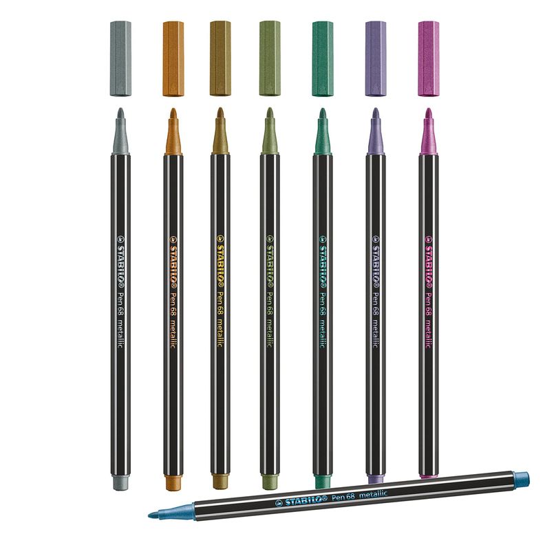Stabilo 6 Pen 68 Metallic Marcadores Metálicos Caja Metálica-2