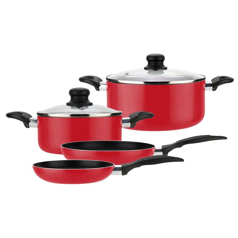 Batería de cocina de aluminio 6 Piezas Roja Gourmet-0