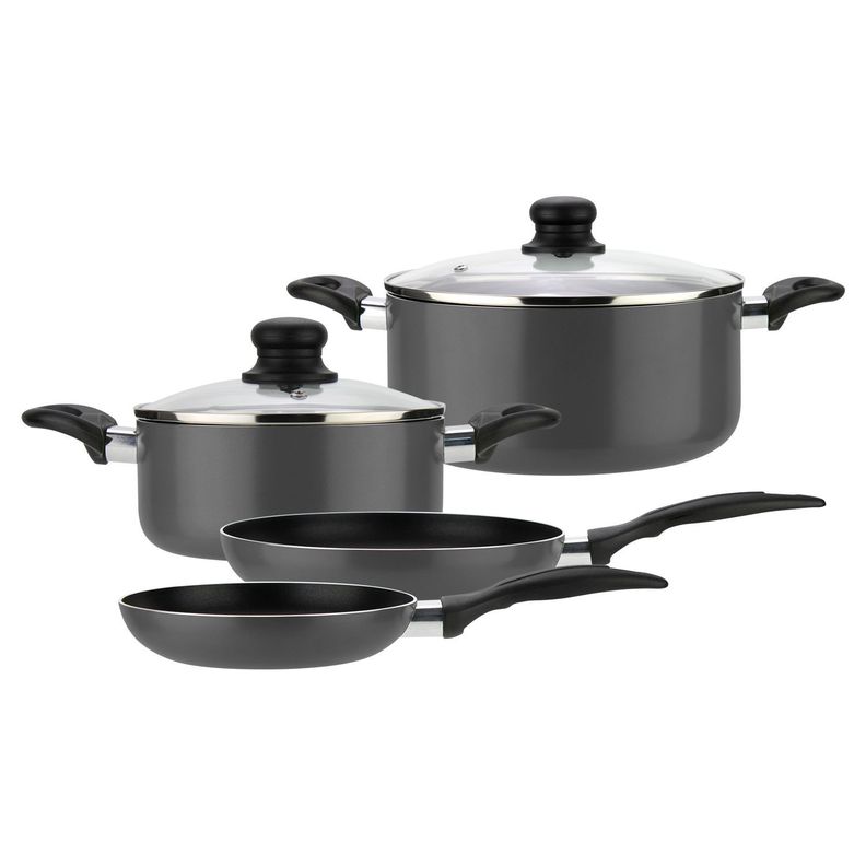 Batería de cocina de aluminio 6 Piezas Gris Gourmet-0