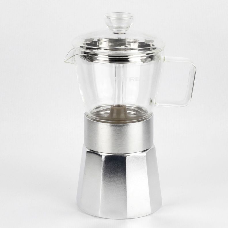 Cafetera Italiana 6 tazas Crystal Vitrex-1