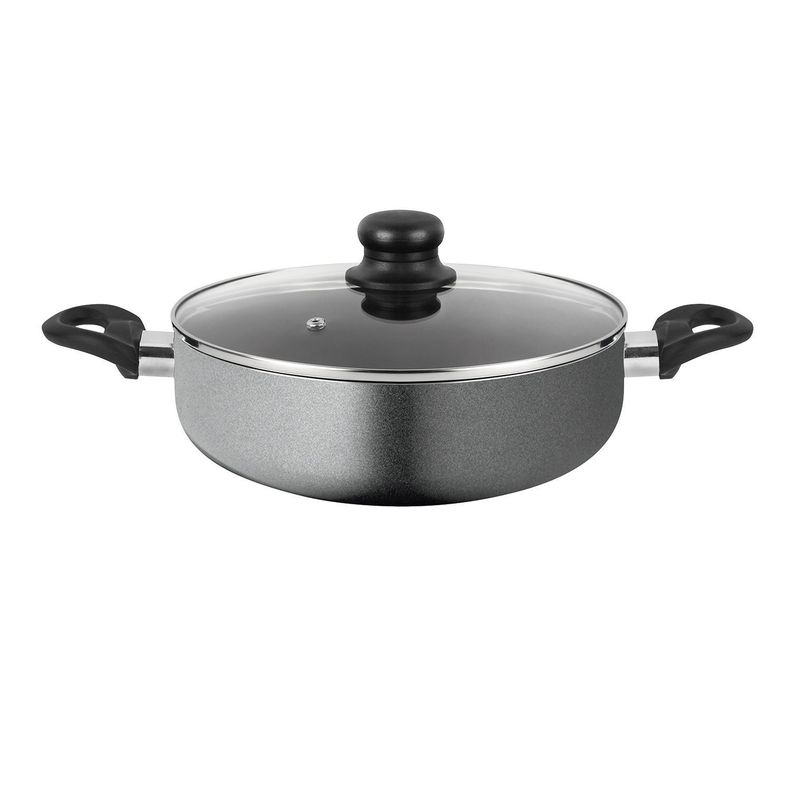 Olla arrocera de aluminio 24 cm con antiadherente Gourmet-0