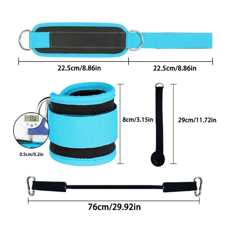 Par Tobilleras Para Polea Enganche Gym Glúteos-2
