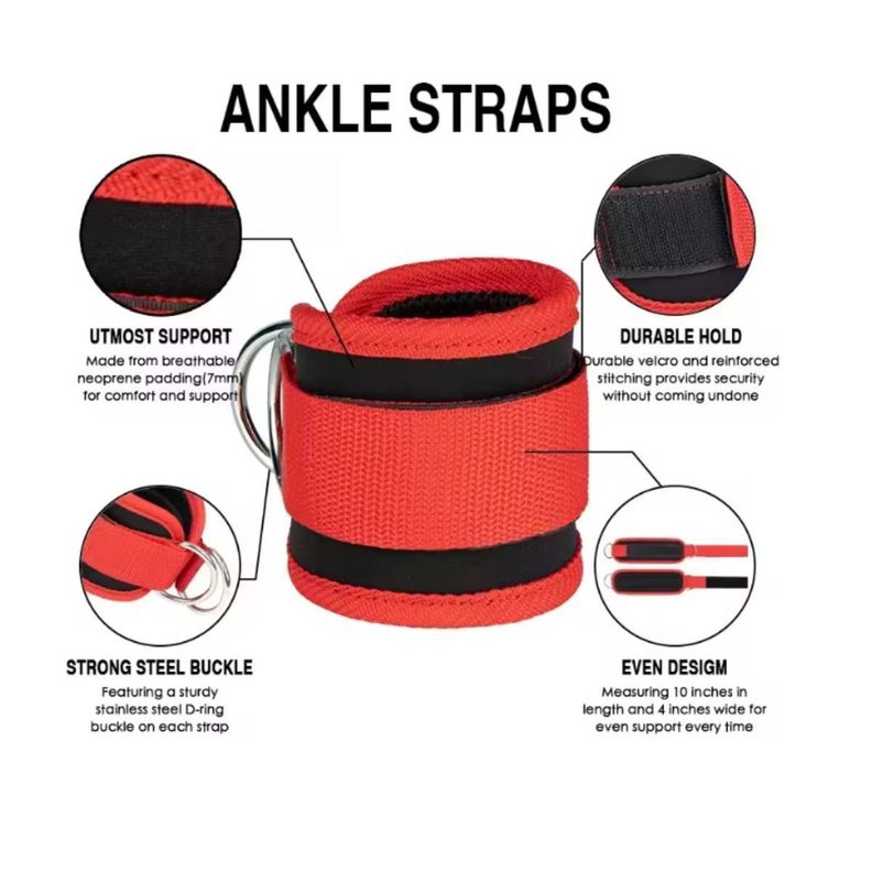 Par Tobilleras Para Polea Enganche Gym Glúteos-4