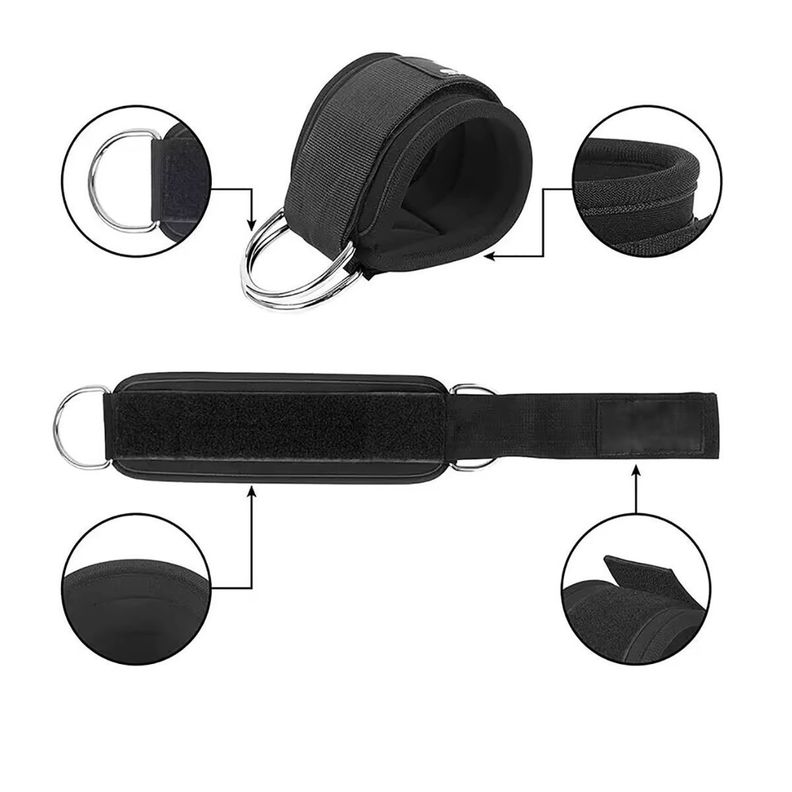 Par Tobilleras Para Polea Enganche Gym Glúteos-5