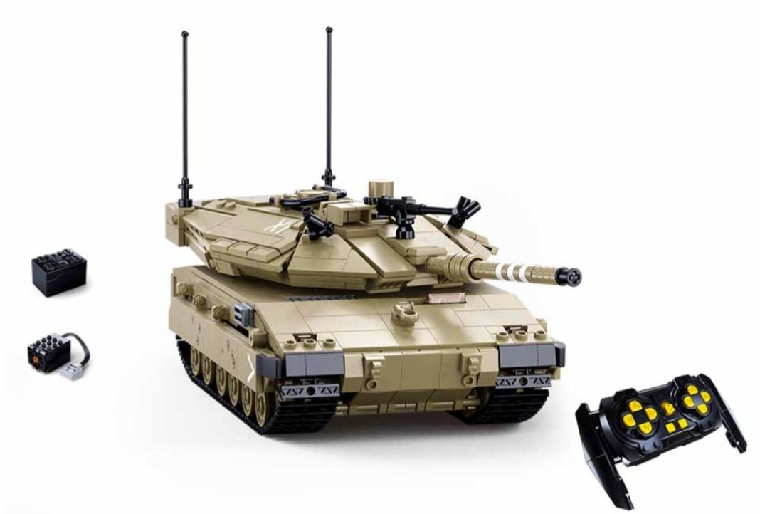 Tanque Armable IDF Merkava a control remoto, compatible Lego