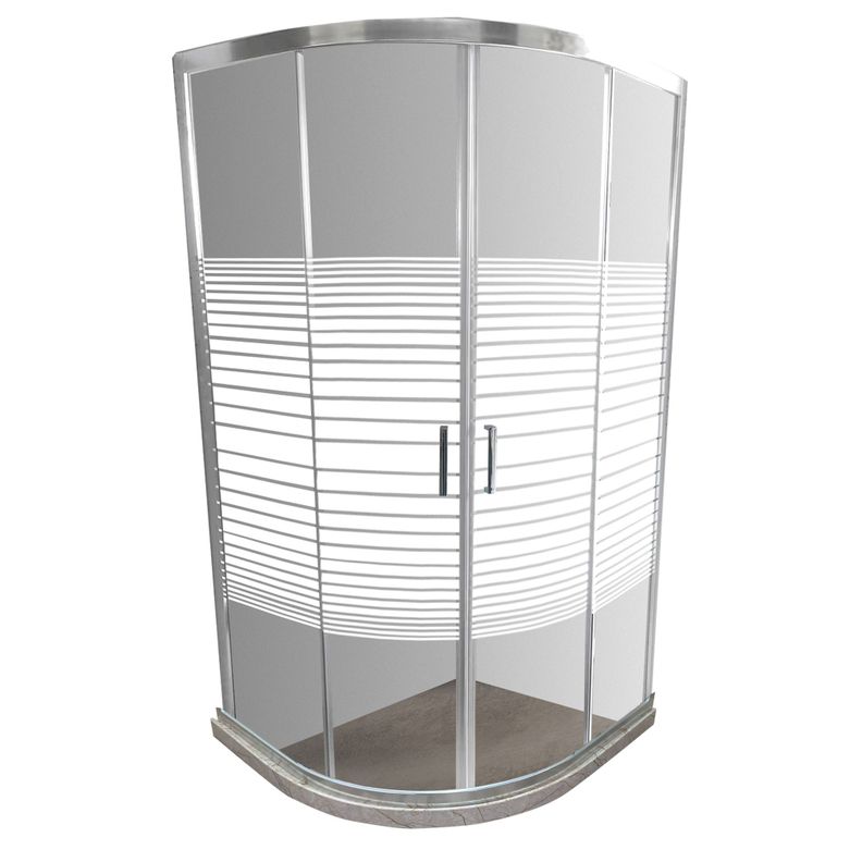 Shower Door Líneas Rectas con Base CurvaTravertino Joytek 90x90x185 cm-0
