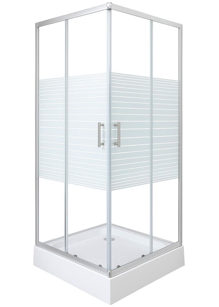 Shower Recto Strava Blanco 70x70cm Transparente