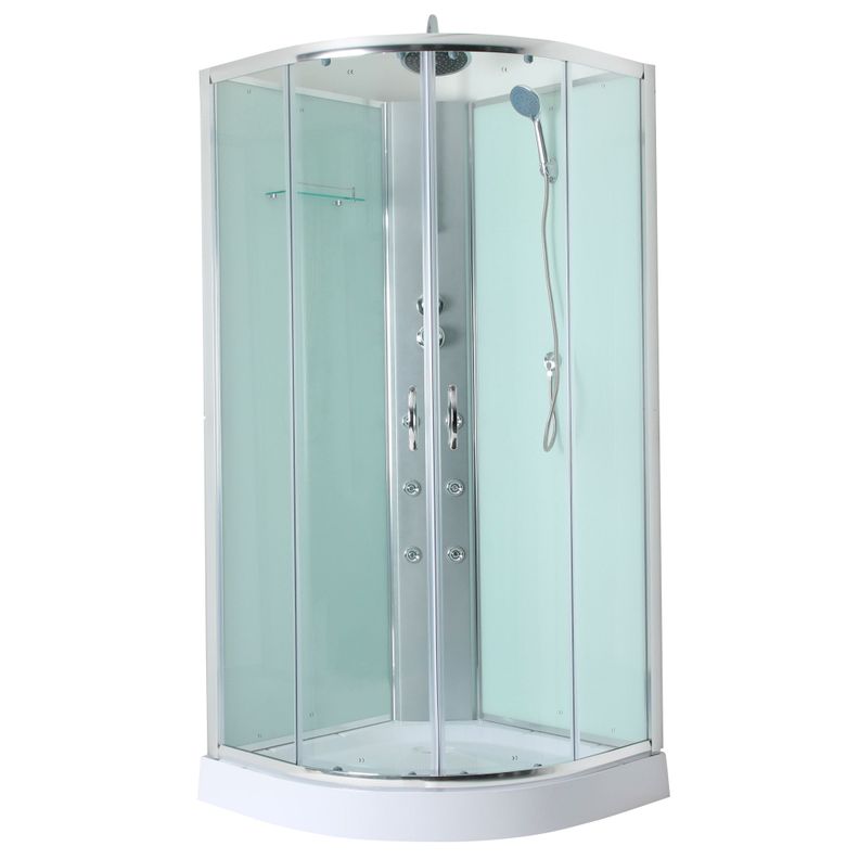 Cabina de Ducha Curva Transparente 90x90x220cm (Incluye Receptáculo y Techo)-0