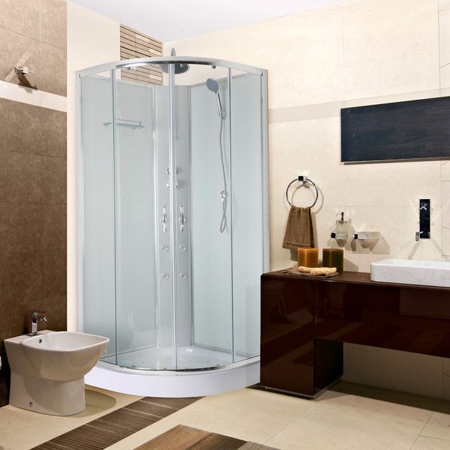 Cabina de Ducha Curva Transparente 90x90x220cm (Incluye Receptáculo y Techo)-3