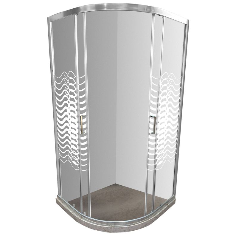 Shower Door Líneas Curvas con Base Curva Travertino Joytek 90x90x185 cm-1