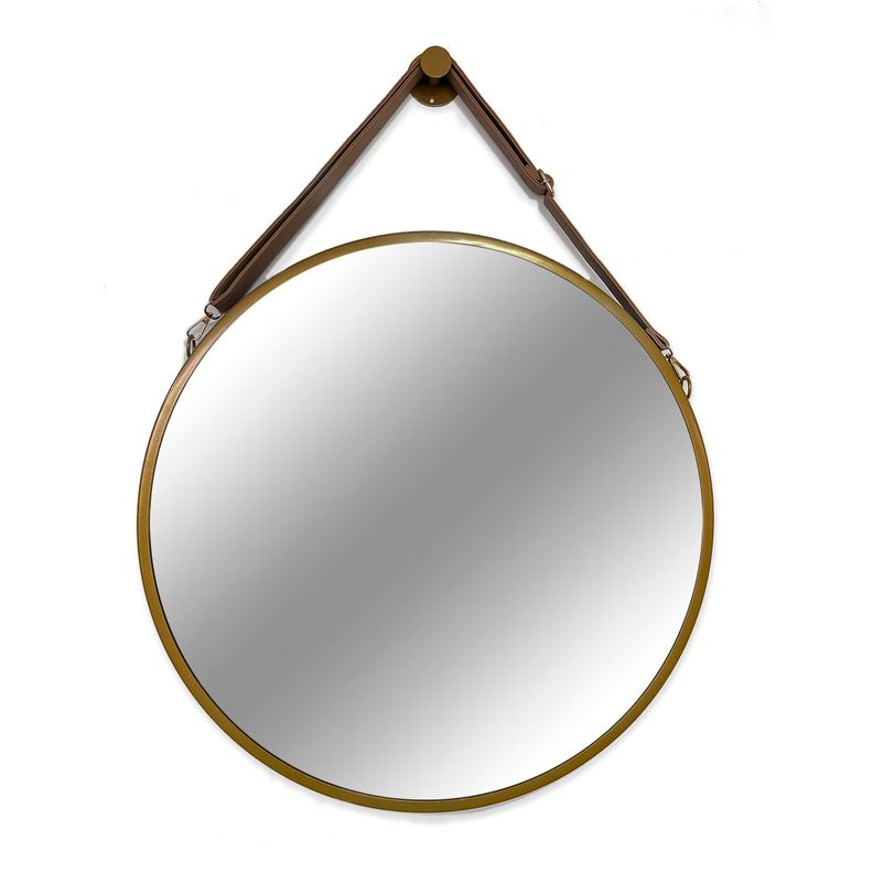 Espejo Colgante Decorativo Redondo Dorado Joytek 60 cm de diámetro-0