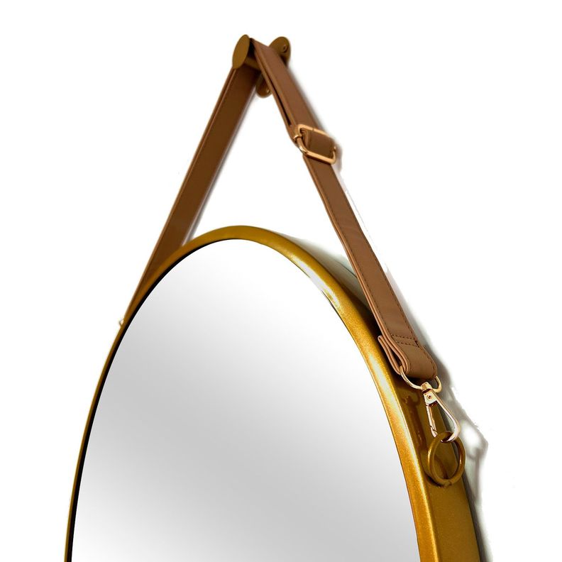 Espejo Colgante Decorativo Redondo Dorado Joytek 60 cm de diámetro-3