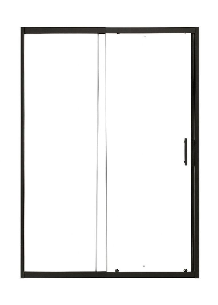 Mampara Ajustable de Ducha LENS 140-160 cm Transparente Negro