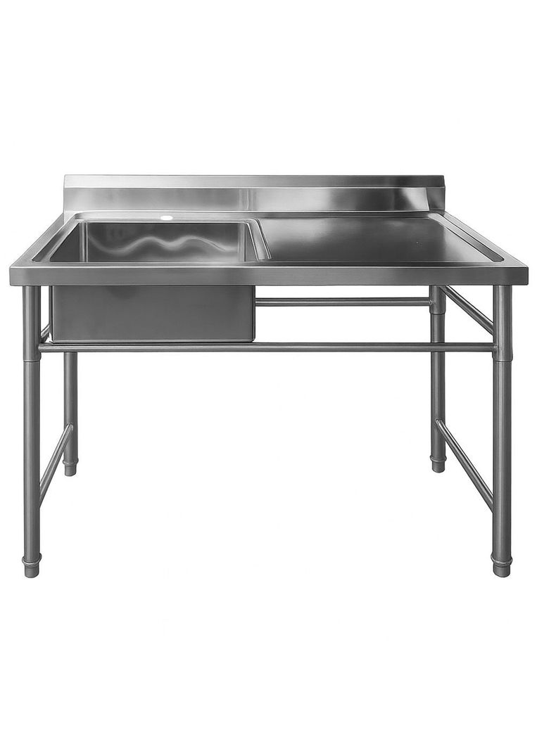 Lavafondo de Acero Inoxidable Secador Derecho Joytek 120x60x90 cm Plateado