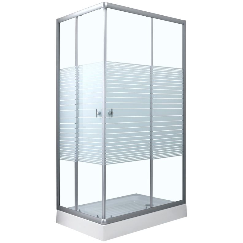 Shower Rectangular Strava Blanco 120x80x198cm (Incluye Receptaculo)