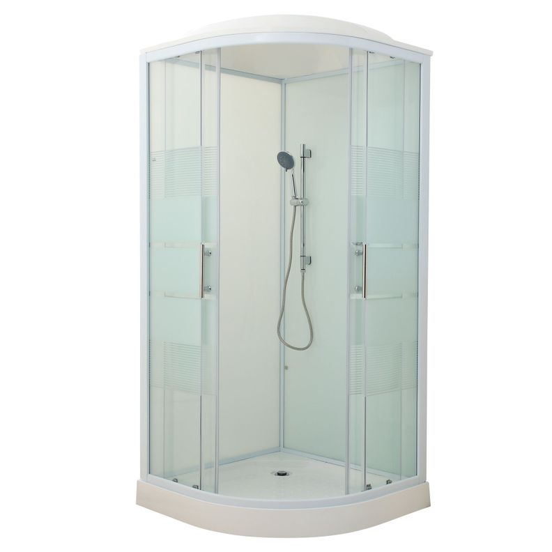 Cabina de Ducha Curva con Líneas 90x90x215cm (Incluye Receptáculo y Techo)-1