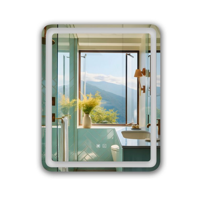Espejo Led Rectangular Touch con Antiempañante Joytek 80x60 cm-0