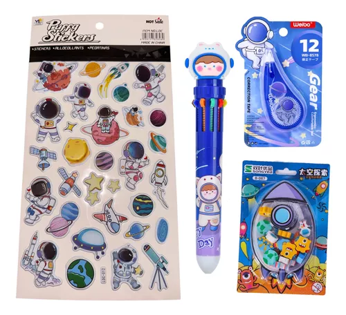 Set Escolar Diseño Astronauta Mochila, Estuche, Escritorio.-0