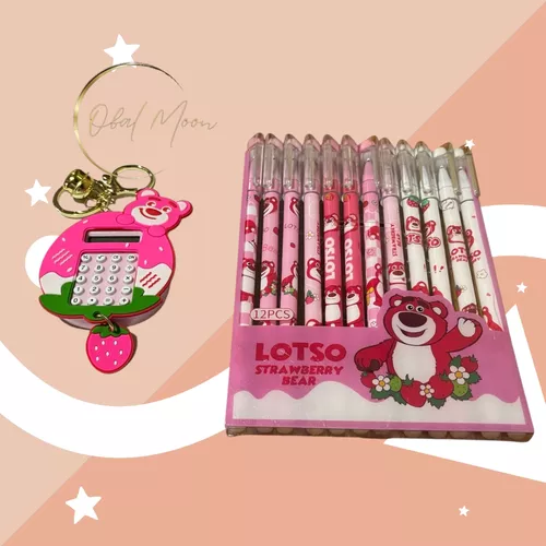 Pack 12 Lápices Gel Borrable Y Calculadora Lotso Kawaii-1