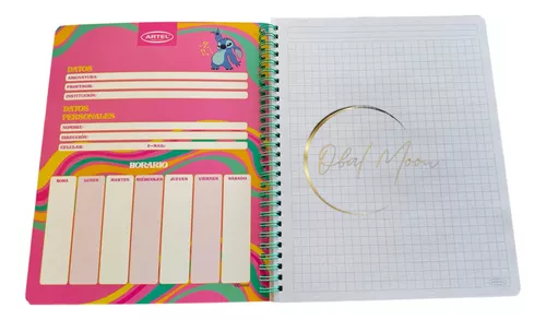 Set 5 Cuadernos Stitch 100 Hojas, Kawaii, Escolar-1