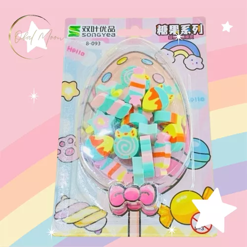 Set Papelería Escolar Kawaii Rosa Pastel, Escritorio/estuche-3