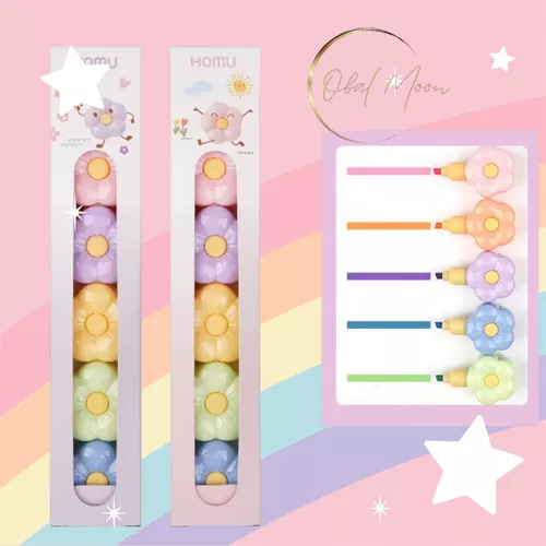 Set Papelería Escolar Kawaii Rosa Pastel, Escritorio/estuche-5