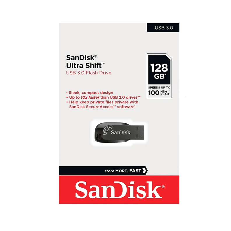 Pendrive Ultra Shift 128GB SanDisk USB 3.0 Flash Drive Alta Velocidad-5