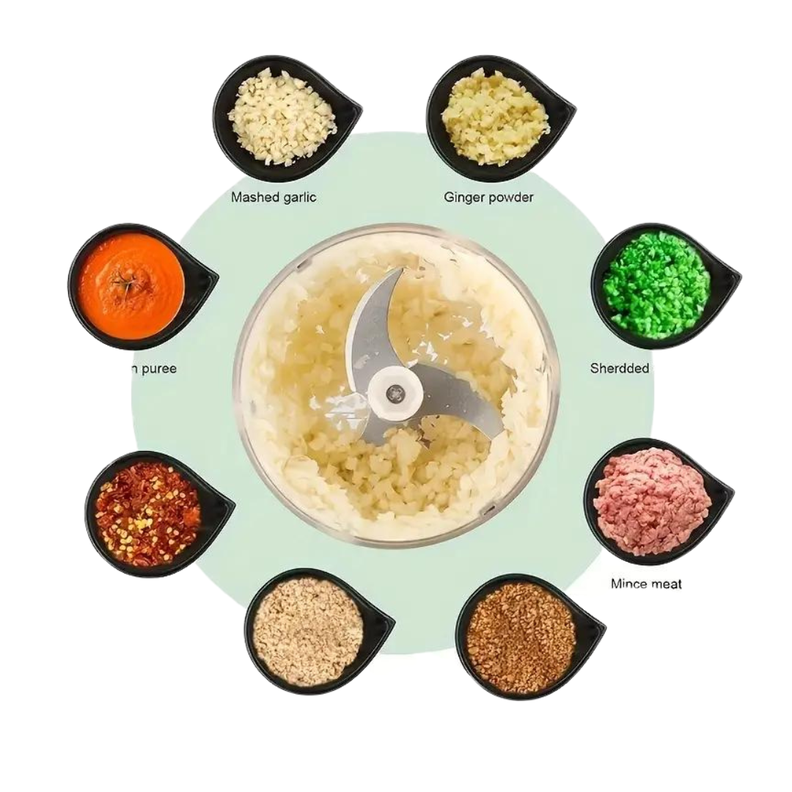 Mini Picador De Alimentos Verduras Inalámbrico 250ml-5