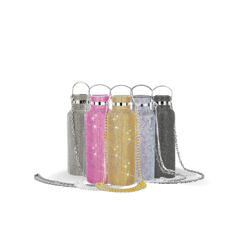 Botella De Diamantes 750cc Con Colgante Acero Inoxidable-2