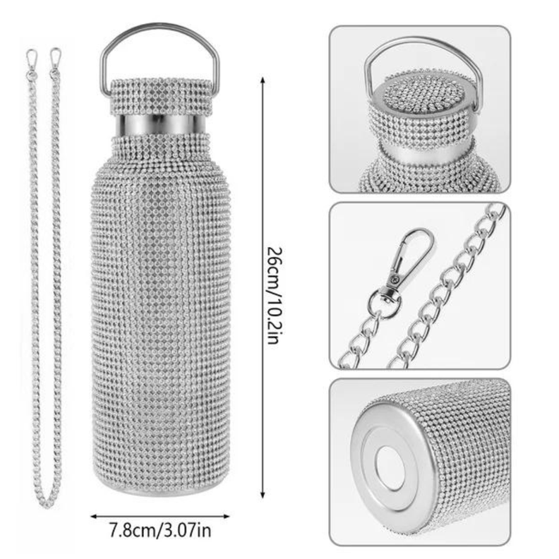 Botella De Diamantes 750cc Con Colgante Acero Inoxidable-3