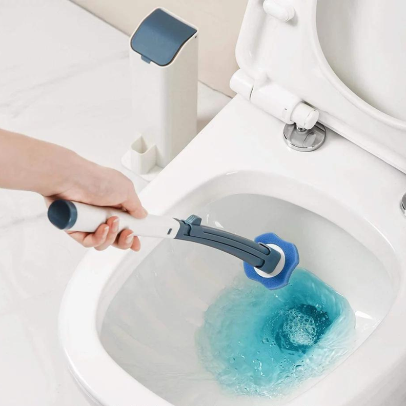 Limpiador Escobilla Para Baño Con 10 Repuestos Desechables-2