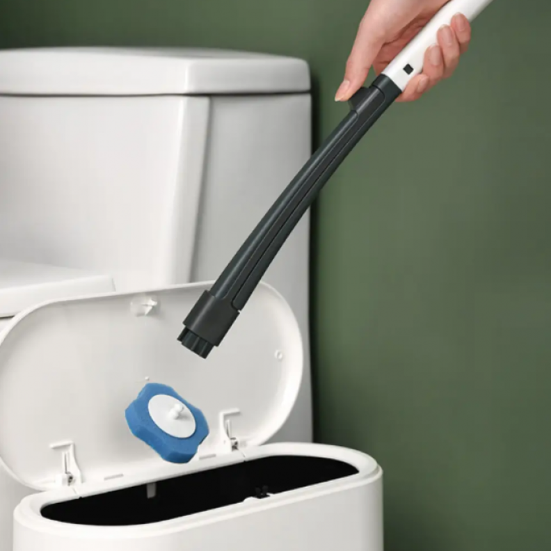 Limpiador Escobilla Para Baño Con 10 Repuestos Desechables-3