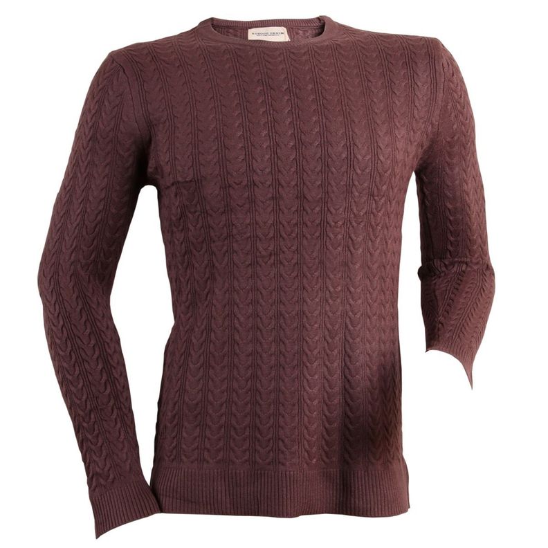  Sweater De Hombre Cuello Redondo Morado-0