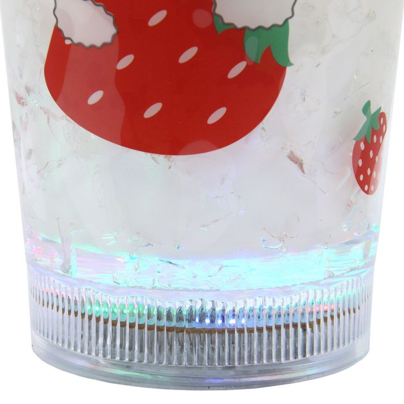 Vaso Blanco Diseño Conejo Celeste con Glitter y Bombilla Kawaii-3
