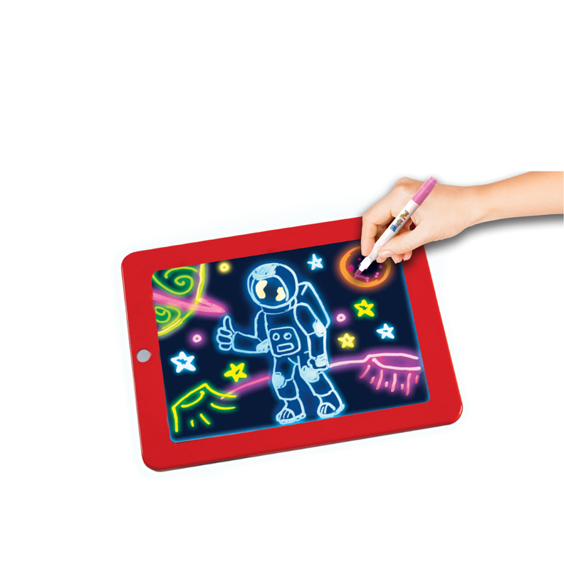 Pizarra Mágica Roja Deluxe Magic Pad Incluye Accesorios Y Pilas-0
