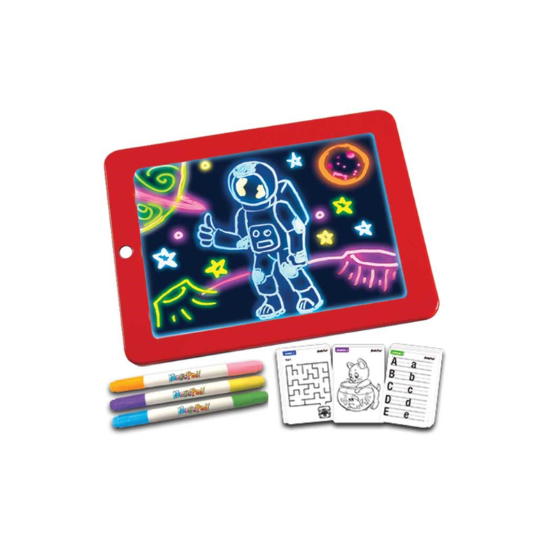 Pizarra Mágica Roja Deluxe Magic Pad Incluye Accesorios Y Pilas-1