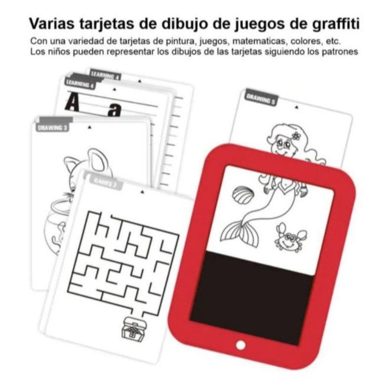 Pizarra Mágica Roja Deluxe Magic Pad Incluye Accesorios Y Pilas-2