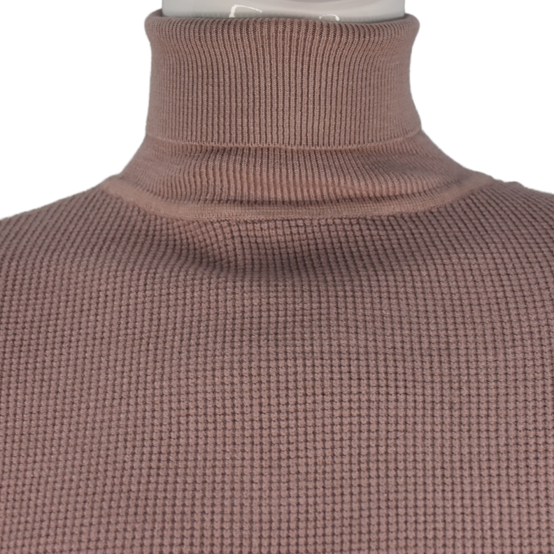 Sweater Hombre Elasticado Cuello Alto Beatle Palo Rosa-2