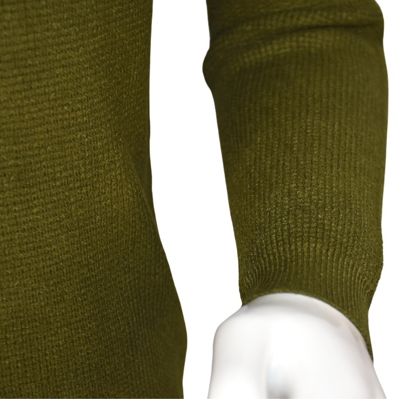 Sweater Hombre Elasticado Cuello Alto Beatle Verde Musgo-4