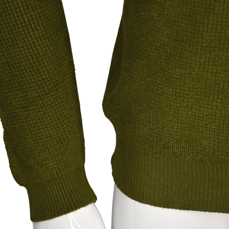 Sweater Hombre Elasticado Cuello Alto Beatle Verde Musgo-3
