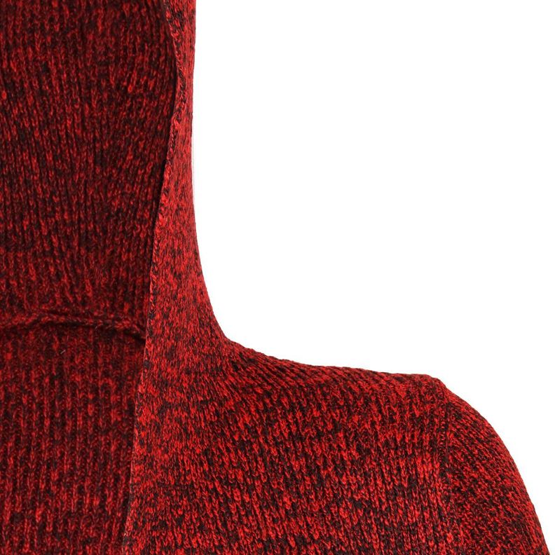 Chaleco Burdeo Largo Grueso Con Gorro Moderno Modelo 8811-1