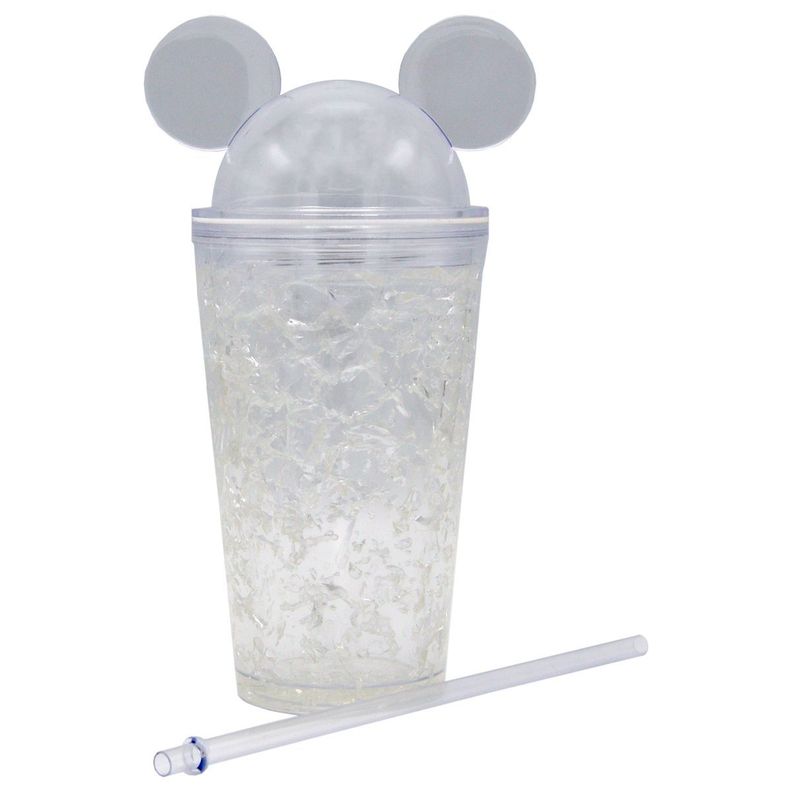 Vaso Transparente Con Bombilla Diseño Minnie / Mickey Con Orejas -1