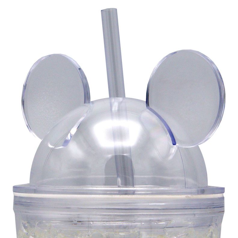Vaso Transparente Con Bombilla Diseño Minnie / Mickey Con Orejas -2